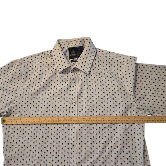 Rugby University XL Button Up Shirt Palm Trees Golf Performance Travel Outdoors - Picture 7 of 7
